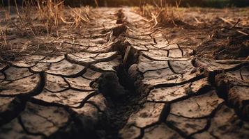 seco agrietado tierra antecedentes. global calentamiento y clima cambio concepto foto