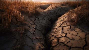 Dry cracked earth background. Global warming and climate change concept photo