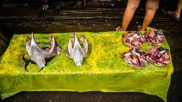 Minahasa, Indonesia  January 2023, raw fish in the Tondano traditional market photo