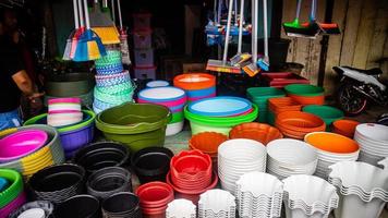 Minahasa, Indonesia  January 2023, household goods shop at the Tondano traditional market photo