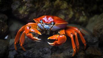 maravilloso asombroso vibrante cangrejo en el mar generativo ai foto