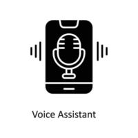 voice assistant  Vector  Solid Icons. Simple stock illustration stock