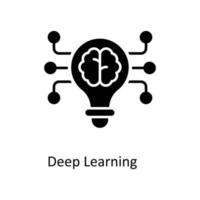 deep learning Vector  Solid Icons. Simple stock illustration stock