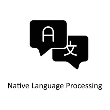 nativo idioma Procesando vector sólido iconos sencillo valores ilustración valores