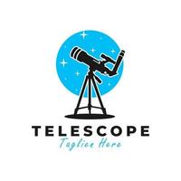 espacio telescopio vector ilustración logo