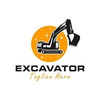 excavator vector illustration logo design