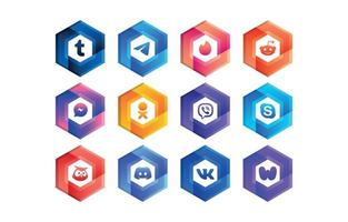 Online Tech Social Media Logo Set vector