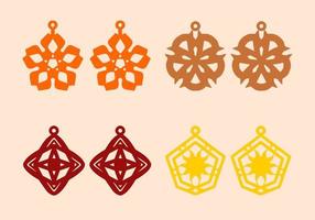 A collection of Earrings templates with geometric shapes. Isolated stencils pattern suitable for handmade work, laser cutting and printing. Jewelry Template. vector