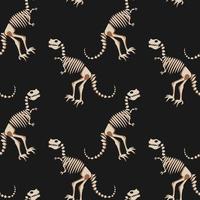 Seamless Dino pattern, print for T-shirts, textiles, wrapping paper, and web. Original design with t-rex, dinosaur skeleton. grunge design for boys vector