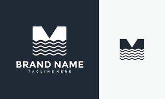 initials M wave logo vector