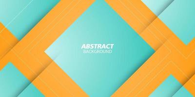 Colorful geometric square layered background design with orange and green abstract background. Eps10 vector