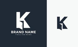 iniciales k puerta logo vector