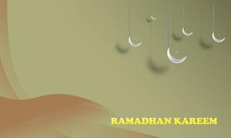 Abstract geometric background ramadan theme with Islamic ornament crescent color cream pastel elegant simple attractive eps 10 vector