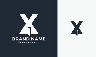 initials X door logo vector