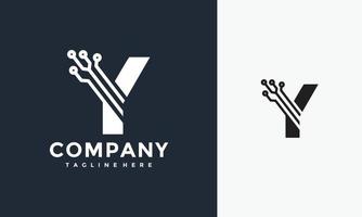 initial Y logo technology vector