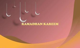 Abstract geometric background Ramadan theme with Islamic ornament crescent pink pastel color elegant simple attractive eps 10 vector