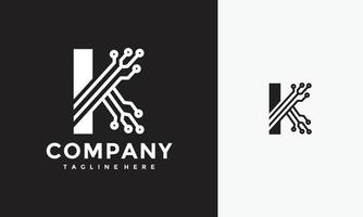 initials K technology logo vector