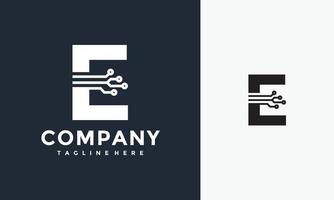 initial E logo technology vector