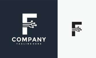 initial F logo technology vector