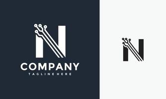 initials N logo technology vector