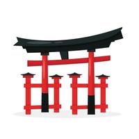 Japón famoso punto de referencia torii portón vector