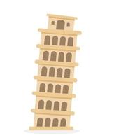 propensión torre de pisa famoso punto de referencia vector