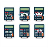 Calculator in cartoon character with sad expression vector