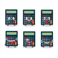 Cartoon character of calculator with smile expression vector