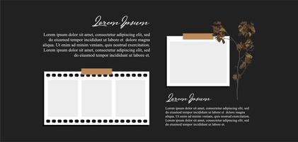 Pictures or photos frame collage. comics page grid layout abstract photo frames and digital photo wall template vector