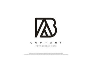 Initial Letter AB or BA Monogram Logo Design Vector