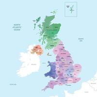 United Kingdom Detailed Country Map Design Concept vector