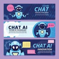 Robotic Artificial Intelligence Chat GPT Banner Template vector