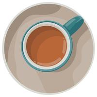 Coffee mug top view vector