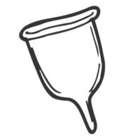 garabatear icono. menstrual taza. vector ilustración