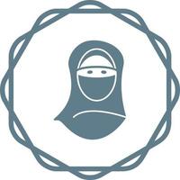 mujer con icono de vector de niqab