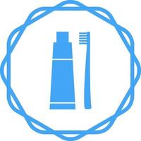 Toothbrush and Toothpaste Vector Icon