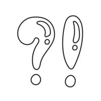 Question mark and Exclamation mark Doodle vector