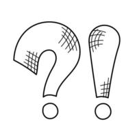 Hand drawn question mark and exclamation mark vector