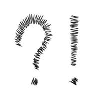 Scribble question mark and exclamation sign vector