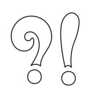 Question and exclamation mark outline vector