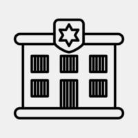 Icon prison. Building elements. Icons in line style. Good for prints, web, posters, logo, site plan, map, infographics, etc. vector