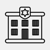 Icon prison. Building elements. Icons in line style. Good for prints, web, posters, logo, site plan, map, infographics, etc. vector