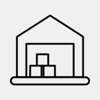 Icon warehouse. Building elements. Icons in line style. Good for prints, web, posters, logo, site plan, map, infographics, etc. vector