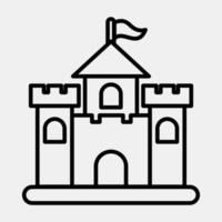 icono castillo. edificio elementos. íconos en línea estilo. bueno para huellas dactilares, web, carteles, logo, sitio plan, mapa, infografía, etc. vector