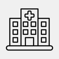 Icon hospital. Building elements. Icons in line style. Good for prints, web, posters, logo, site plan, map, infographics, etc. vector