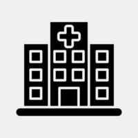 Icon hospital. Building elements. Icons in glyph style. Good for prints, web, posters, logo, site plan, map, infographics, etc. vector