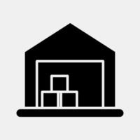 Icon warehouse. Building elements. Icons in glyph style. Good for prints, web, posters, logo, site plan, map, infographics, etc. vector