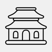 Icon pagoda. Building elements. Icons in line style. Good for prints, web, posters, logo, site plan, map, infographics, etc. vector