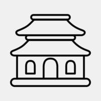 Icon pagoda. Building elements. Icons in line style. Good for prints, web, posters, logo, site plan, map, infographics, etc. vector