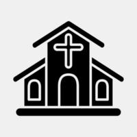 icono iglesia edificio elementos. íconos en glifo estilo. bueno para huellas dactilares, web, carteles, logo, sitio plan, mapa, infografía, etc. vector